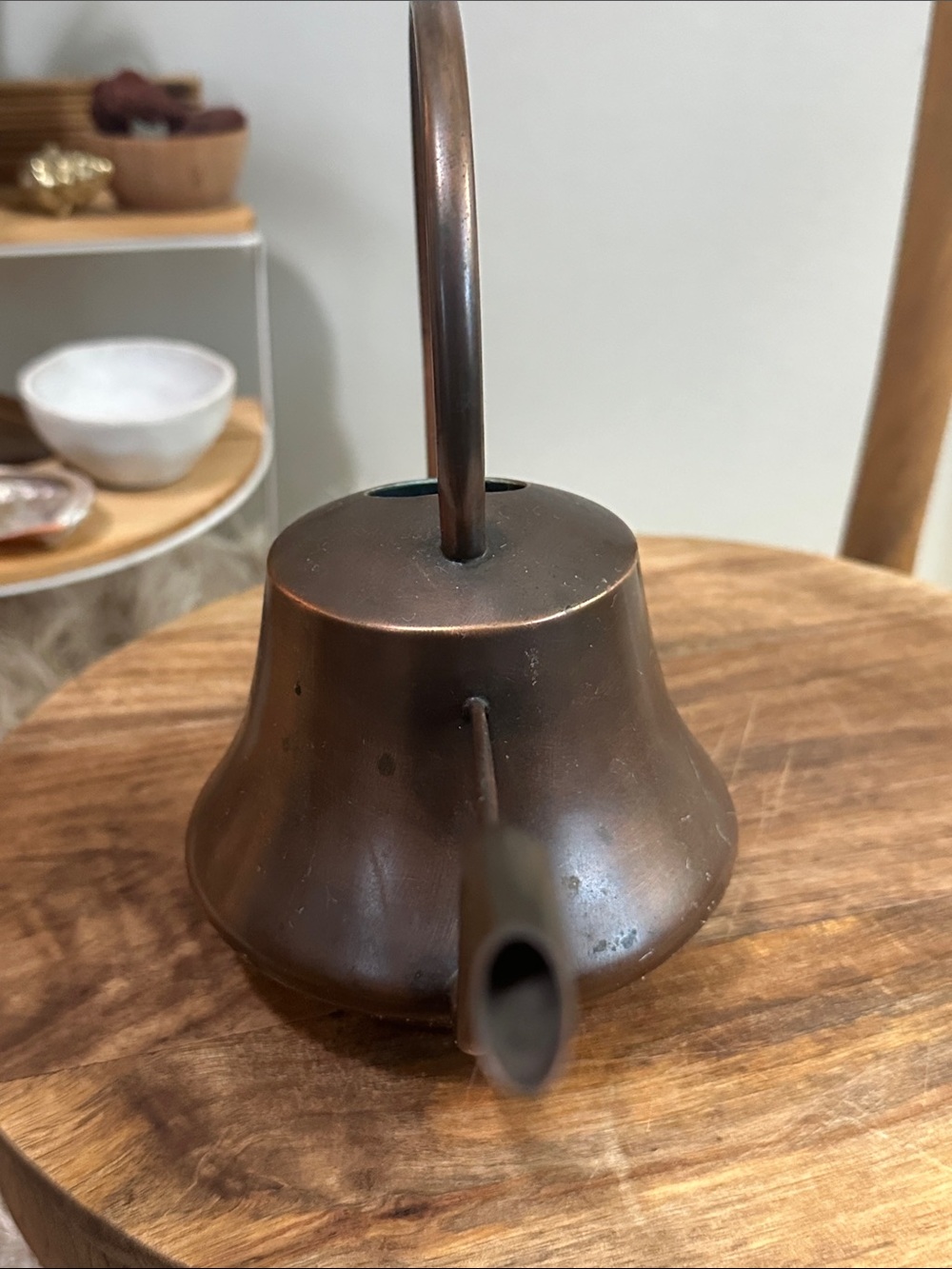 Vintage Copper Tone Small Watering Can Stamped With An “A” On The Bottom - Picture 6 of 17